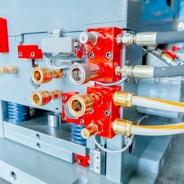 close up cooling system or water hose of plastic injection mold for mass production